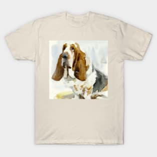 Basset Hound Watercolor Painting - Dog Lover Gifts T-Shirt